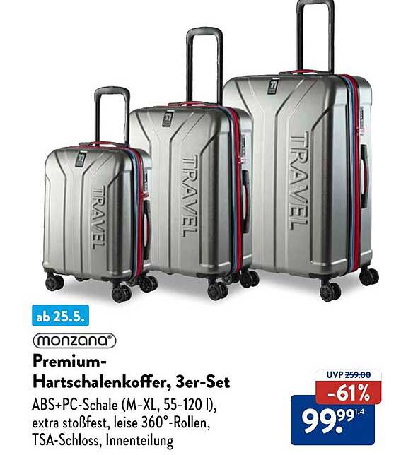 Premium-Hartscha lenkoffer, 3er-Set