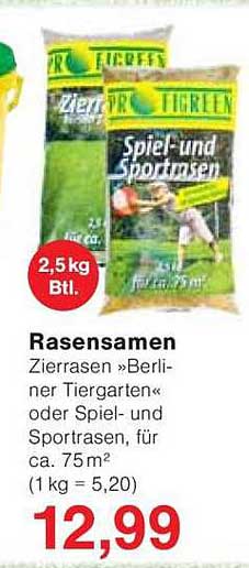 Rasensamen "Berliner Tiergarten" oder Spiel- und Sportrasen