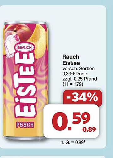 Rauch Eistee 0,33 l-Dose - verschiedene Sorten