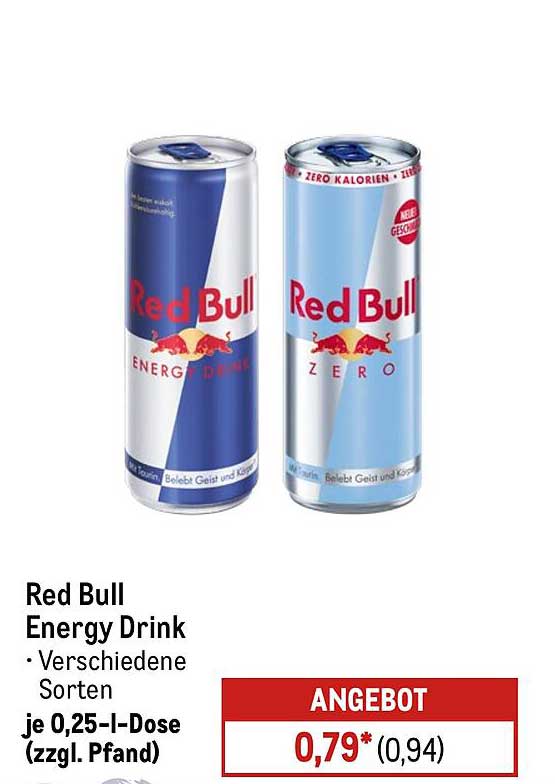 Red Bull Energy Drink – Verschiedene Sorten