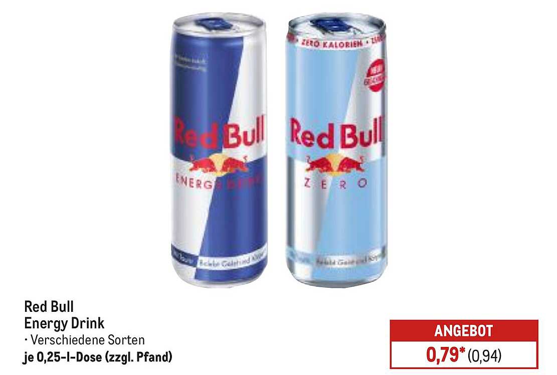Red Bull Energy Drink - verschiedene Sorten, je 0,25-l-Dose