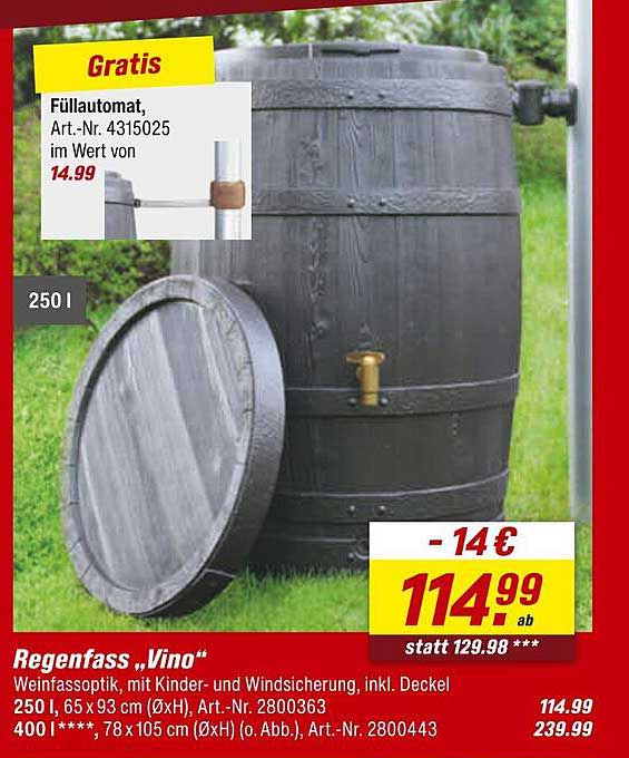 Regenfass „Vino“ 250 l - Jetzt zum Top-Preis