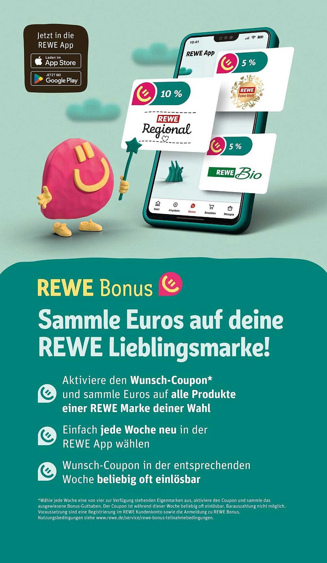 REWE Bonus: Sammle Euros auf deine REWE Lieblingsmarke!