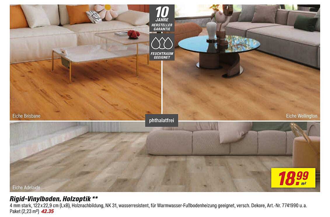 Rigid-Vinylboden, Holzoptik  **