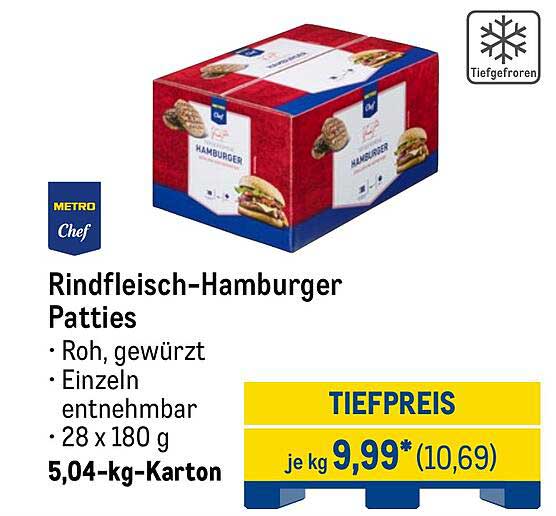 Rindfleisch-Hamburger Patties