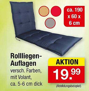 Rollliegen-Auflagen in verschiedenen Farben - Aktion vom 12.05.2025 bis 17.05.2025