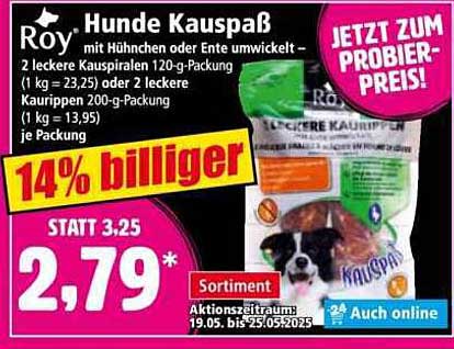 Roy Hunde Kauspaß mit Hühnchen oder Ente – 120-g-Packung