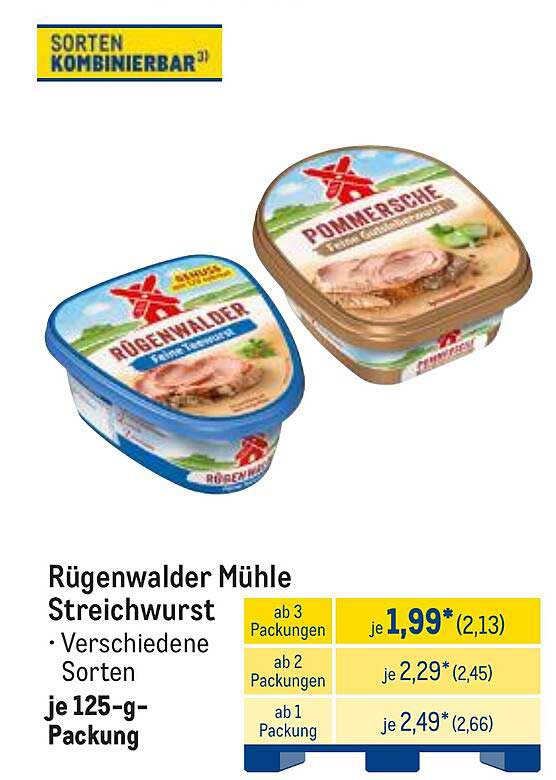 Rügenwalder Mühle Streichwurst - Verschiedene Sorten je 125-g-Packung
