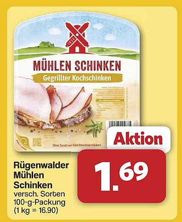 Rügenwalder Mühlen Schinken – Verschiedene Sorten