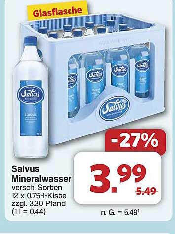 Salvus Mineralwasser 12 x 0,75 l Kiste