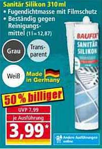 Sanitär Silikon 310 ml - 50% Rabatt!