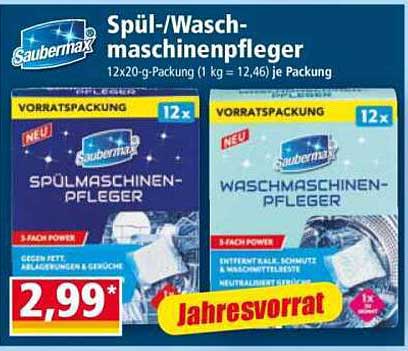 Saubermat Spül-/Waschmaschinenpfleger - 12er Pack