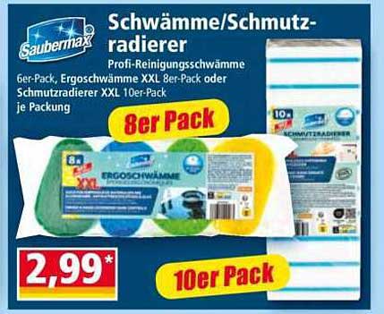 Saubermax Schwämme/Schmutzradierer - 6er-Pack, Ergosoft XXL