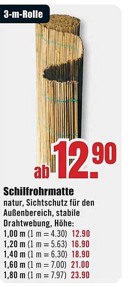 Schilfrohrmatte natur, Sichtschutz für den Außenbereich