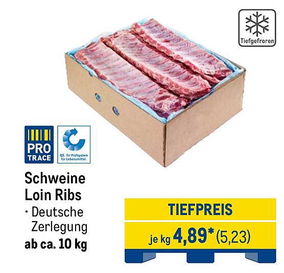Schweine Loin Ribs - Deutsche Zerlegung
