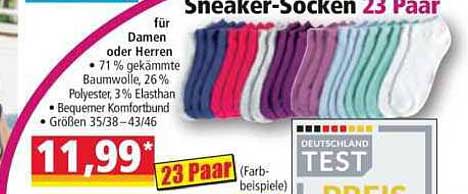 Sneaker-Socken 23 Paar für Damen oder Herren