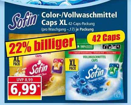 Sofin Color-/Vollwaschmittel Caps XL 42 Caps-Packung