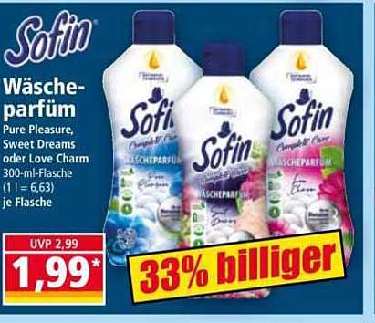 Sofin Waschparfüm – Pure Pleasure, Sweet Dreams oder Love Charm 300 ml