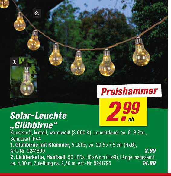 Solar-Leuchte „Glühbirne“
