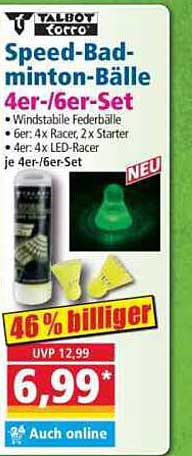 Speed-Badminton-Bälle 4er-/6er-Set