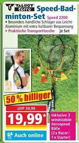 Speed-Badminton-Set Speed 2200 - 50% günstiger!