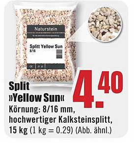Split "Yellow Sun" 8/16 mm - Hochwertiger Kalksteinsplitt, 15 kg