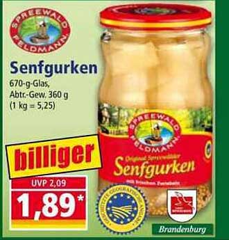 Spreewald Senfgurken 670-g-Glas