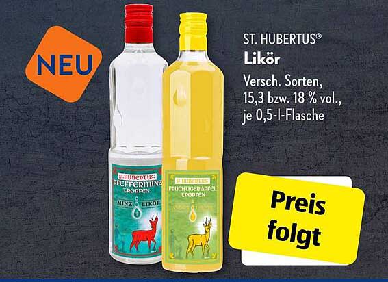 ST. HUBERTUS® Likör - Verschiedene Sorten, 0,5 l-Flasche