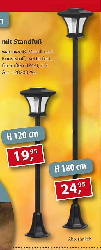 Standleuchte mit Standfuß in warmweiß – Höhe 120 cm / 180 cm