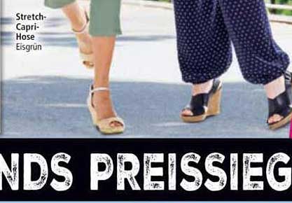 Stretch-Capri-Hose Eisgrün