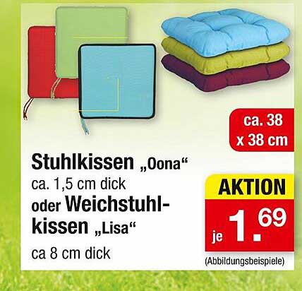 Stuhlkissen 'Oona' oder Weichstuhl-Kissen 'Lisa'