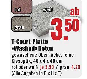 T-Court-Platte »Washed« Beton