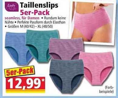 Taillenslips 5er-Pack für Damen
