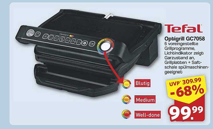 Tefal Optigrill GC7058 - 68% Rabatt auf den Grill