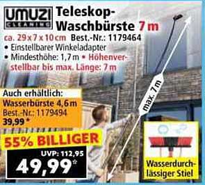 Teleskop-Waschbürste 7 m