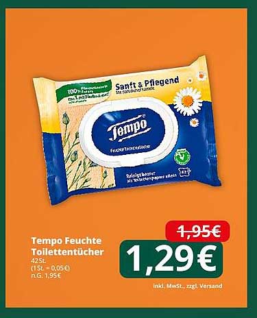Tempo Feuchte Toilettentücher 42 Stück