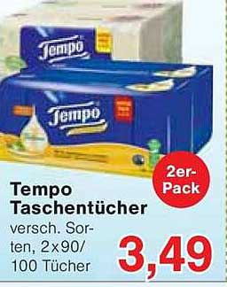 Tempo Taschentücher, 2er-Pack, verschiedene Sorten, 2x90/100 Tücher