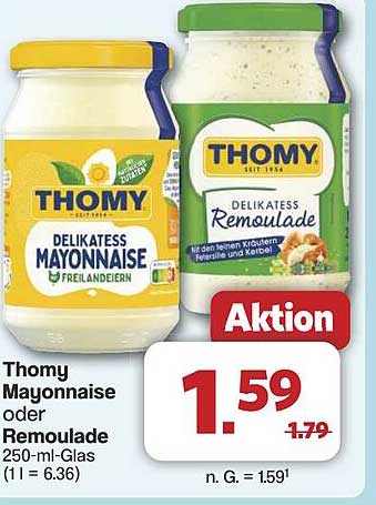 Thomy Mayonnaise oder Remoulade 250-ml-Glas