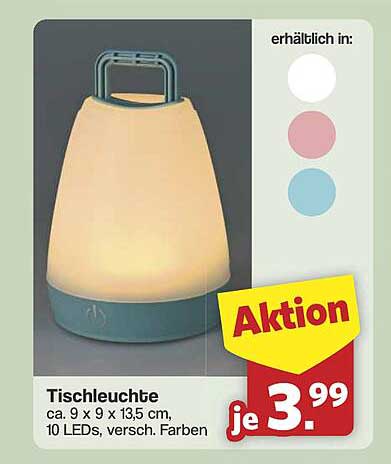Tischleuchte, verschieden Farben, Aktion!