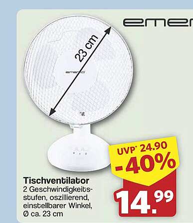 Tischventilator Ø ca. 23 cm - jetzt 40% günstiger!