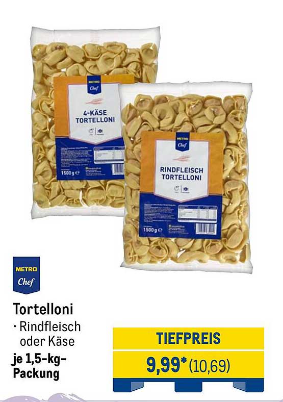 Tortelloni Rindfleisch oder Käse 1,5 kg - METRO Chef