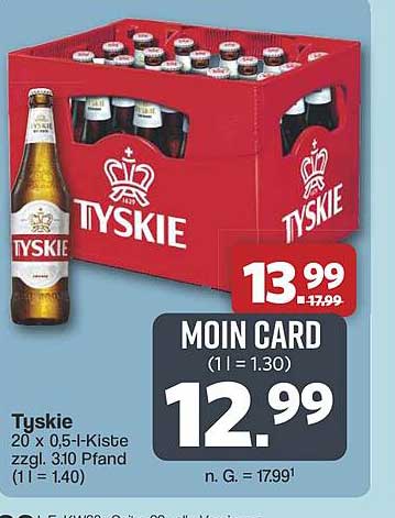 Tyskie Bier - 20 x 0,5l Kiste