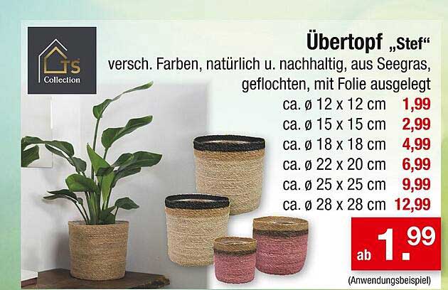 Übertopf „Steff“ – verschieden Farben, natürlich & nachhaltig