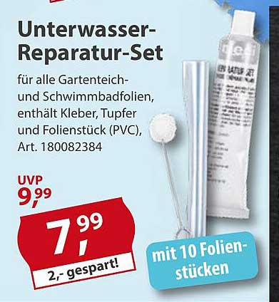 Unterwasser-Reparatur-Set für Gartenteich- und Schwimmbadfolien