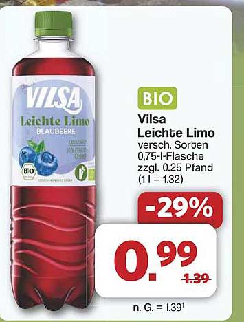 Vilsa Leichte Limo Blaubeere 0,75 l