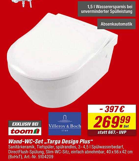 Wand-WC-Set „Targa Design Plus“