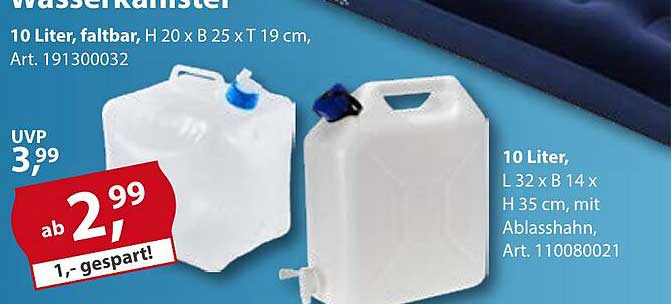 Wasserkanister 10 Liter, faltbar