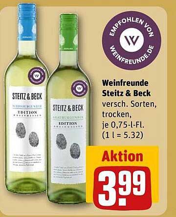 Weinfreunde Steitz & Beck - Verschiedene Sorten, trocken, je 0,75 l-Fl.