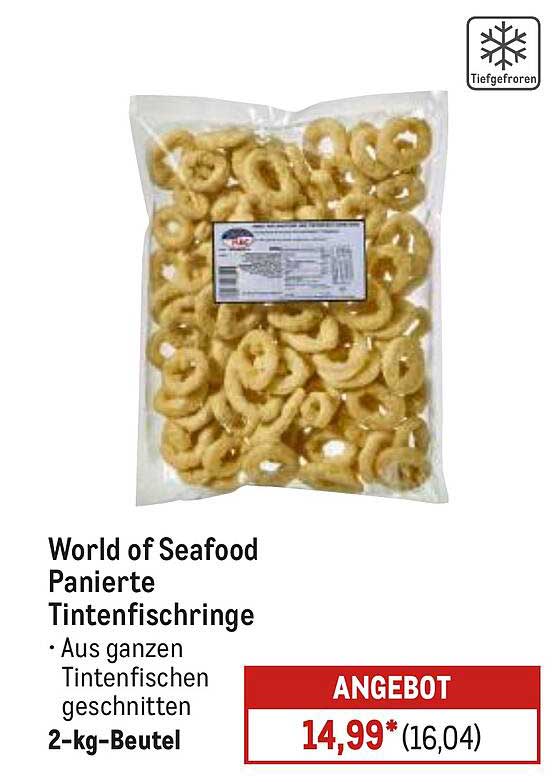 World of Seafood Panierte Tintenfischringe 2-kg-Beutel
