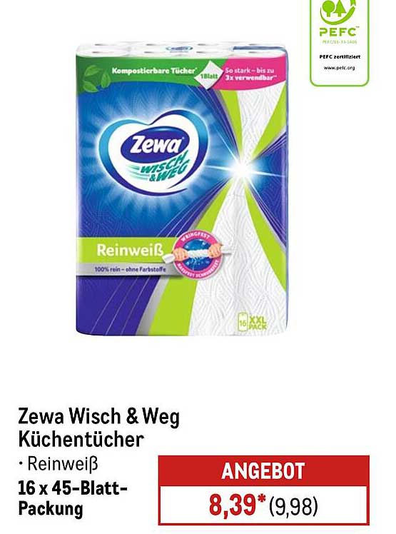 Zewa Wisch & Weg Küchentücher - Reinweiß